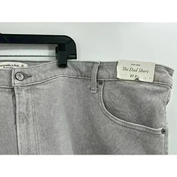 Abercrombie & Fitch High Rise The Dad Short In Gray Women's Size 37 - Picture 3 of 4
